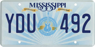 MS license plate YDU492