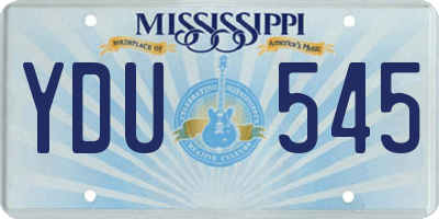 MS license plate YDU545