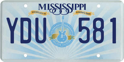 MS license plate YDU581