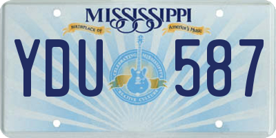 MS license plate YDU587