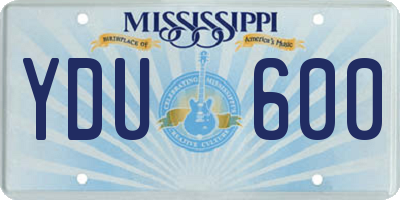 MS license plate YDU600