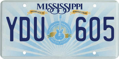 MS license plate YDU605