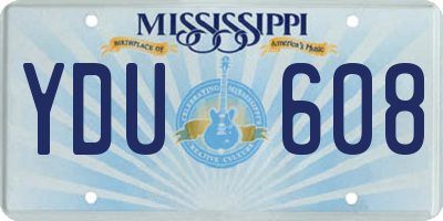 MS license plate YDU608