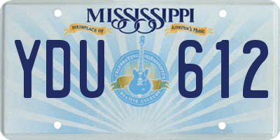 MS license plate YDU612
