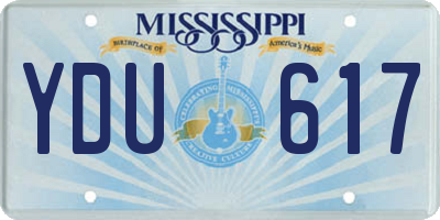 MS license plate YDU617