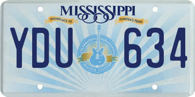 MS license plate YDU634