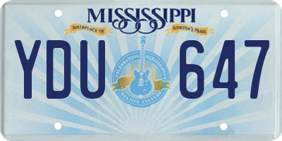 MS license plate YDU647