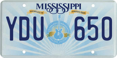MS license plate YDU650