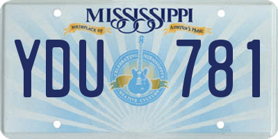 MS license plate YDU781