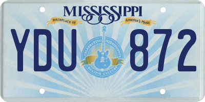 MS license plate YDU872