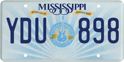 MS license plate YDU898