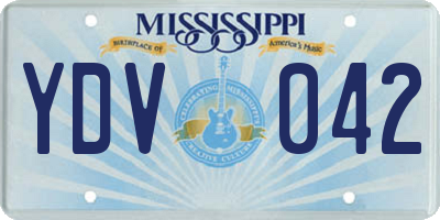 MS license plate YDV042