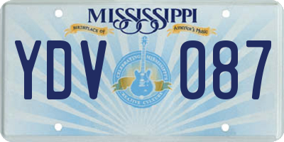 MS license plate YDV087