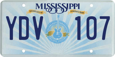 MS license plate YDV107