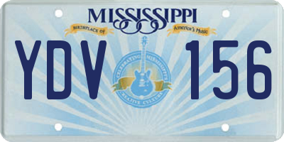 MS license plate YDV156