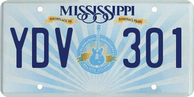 MS license plate YDV301