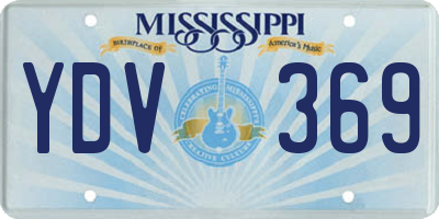 MS license plate YDV369