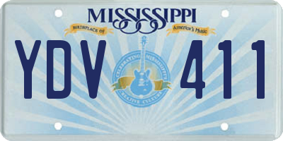 MS license plate YDV411