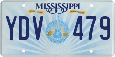 MS license plate YDV479