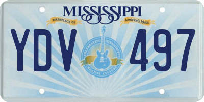 MS license plate YDV497