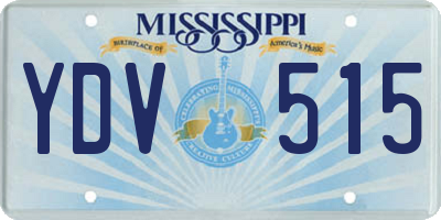 MS license plate YDV515