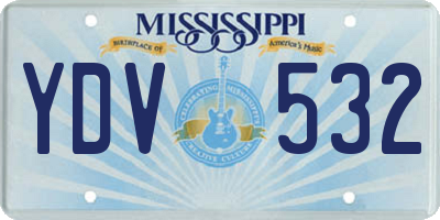 MS license plate YDV532