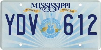 MS license plate YDV612