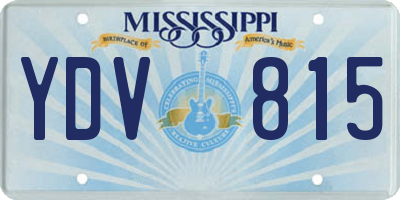 MS license plate YDV815