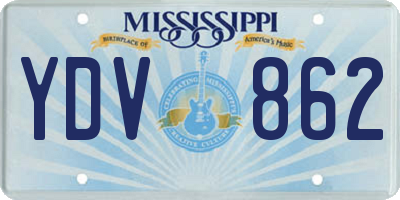 MS license plate YDV862