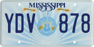 MS license plate YDV878