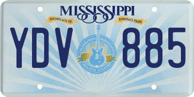 MS license plate YDV885
