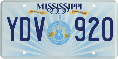 MS license plate YDV920