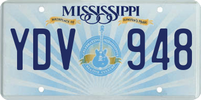 MS license plate YDV948