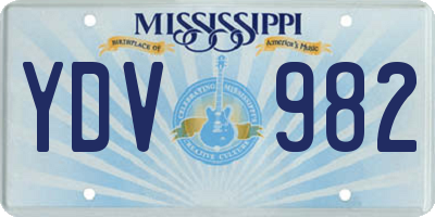 MS license plate YDV982
