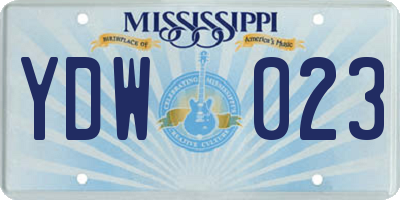 MS license plate YDW023