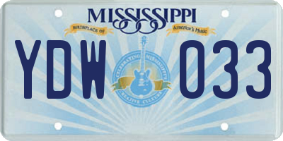 MS license plate YDW033