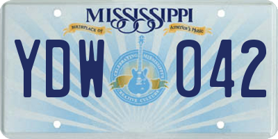 MS license plate YDW042