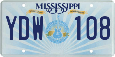 MS license plate YDW108