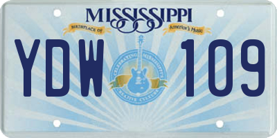 MS license plate YDW109