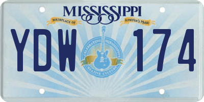 MS license plate YDW174
