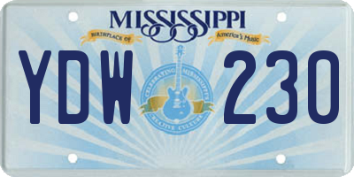 MS license plate YDW230