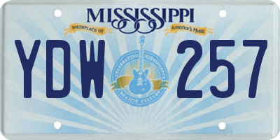 MS license plate YDW257