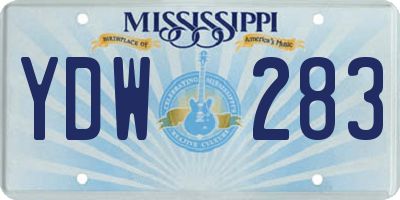 MS license plate YDW283