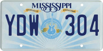 MS license plate YDW304