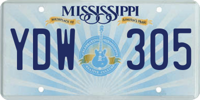 MS license plate YDW305