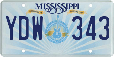 MS license plate YDW343