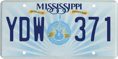 MS license plate YDW371