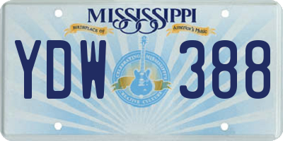 MS license plate YDW388