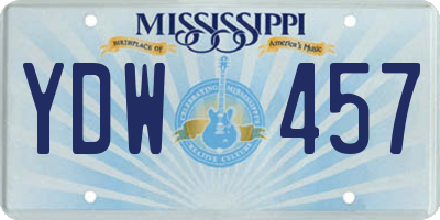 MS license plate YDW457
