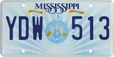 MS license plate YDW513